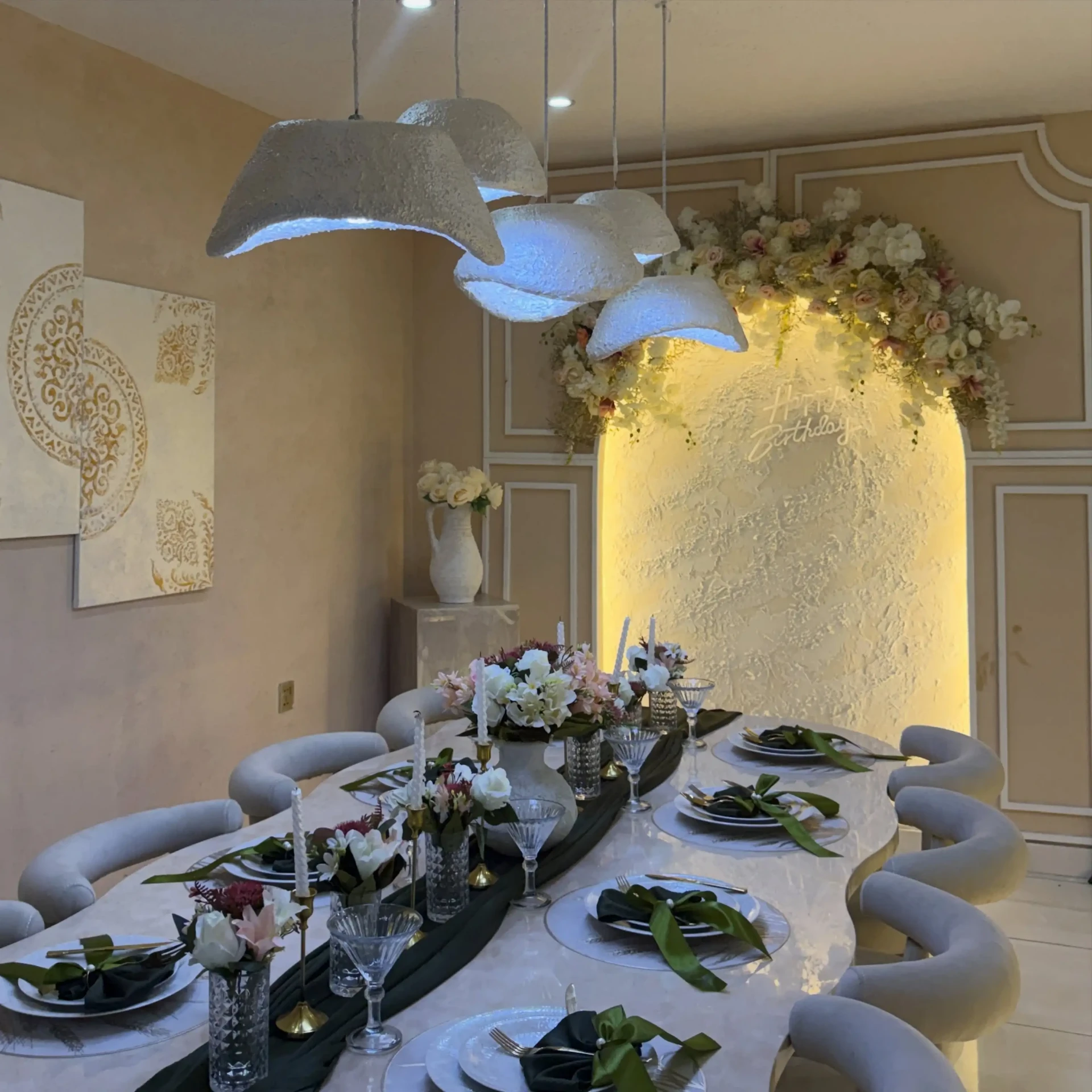 Private event table set for a celebration at Cafè Panah